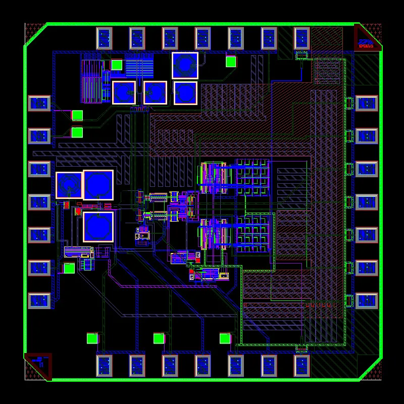 Fig. 1. Layout of the designed 24-GHz radar transceiver