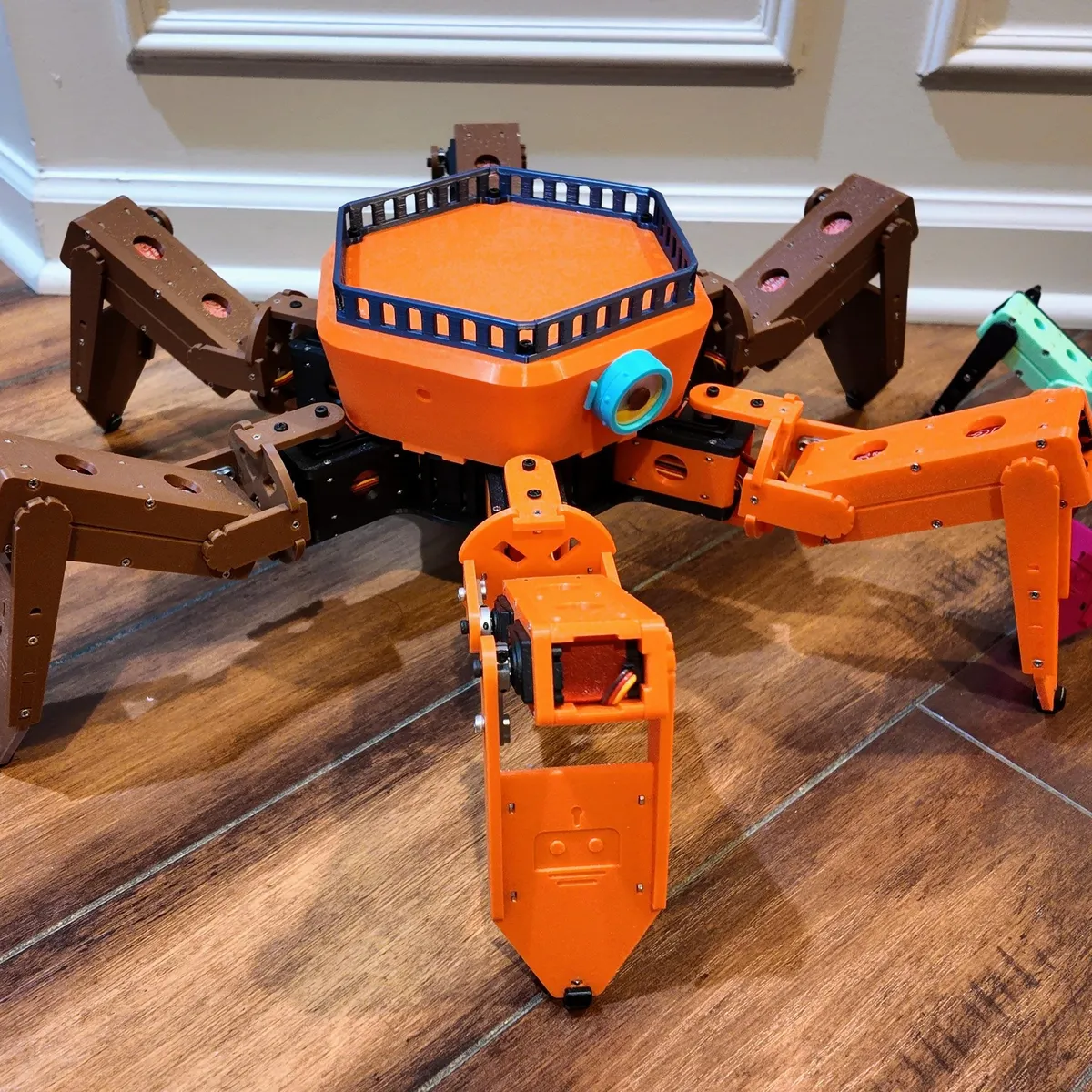 Macaroon, the largest hexapod, with 25 kg digital servos