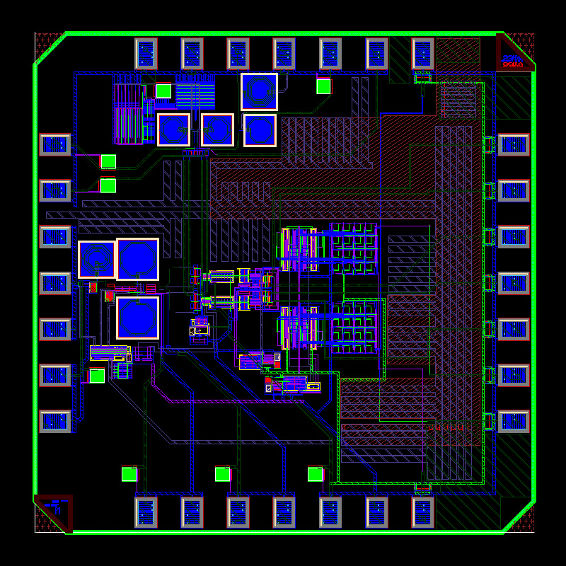 Fig. 1. Layout of the designed 24-GHz radar transceiver